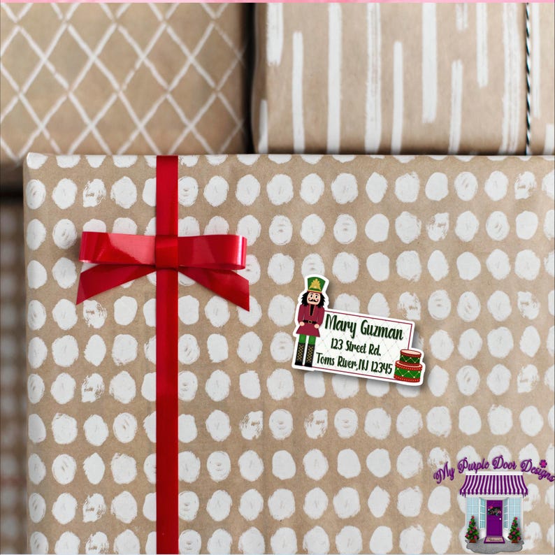 Festive Nutcracker Holiday Return Address Labels, Personalized