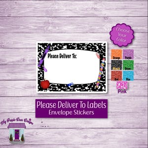Cute Notebook &quot;Please Deliver To&quot; Labels, Snail Mail Stickers, Envelope Decoration Stickers, Blank Mail Pen Pal Labels, Choice Of Color
