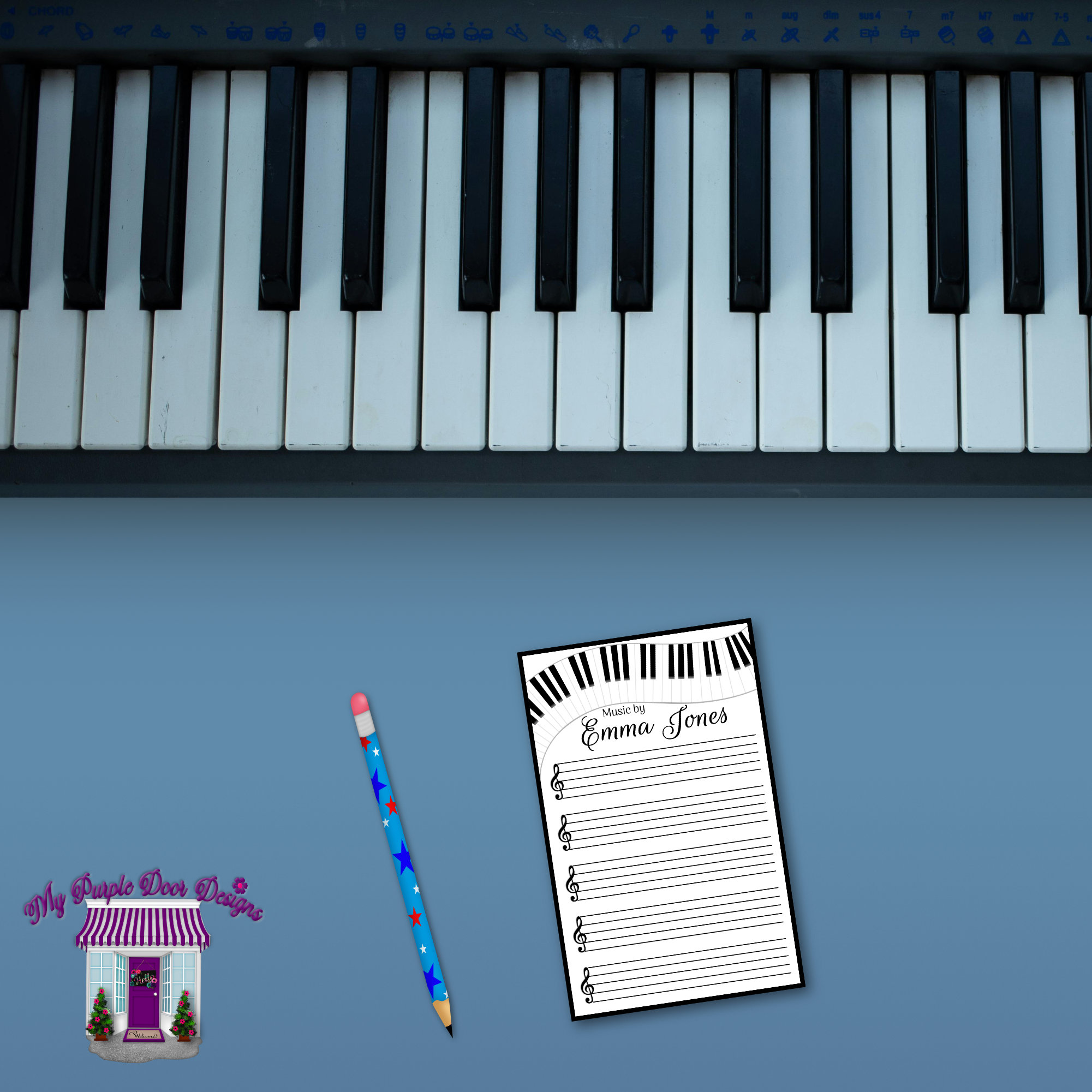 Personalized Piano Sheet Music Notepad - Custom Memo Pad for Music ...