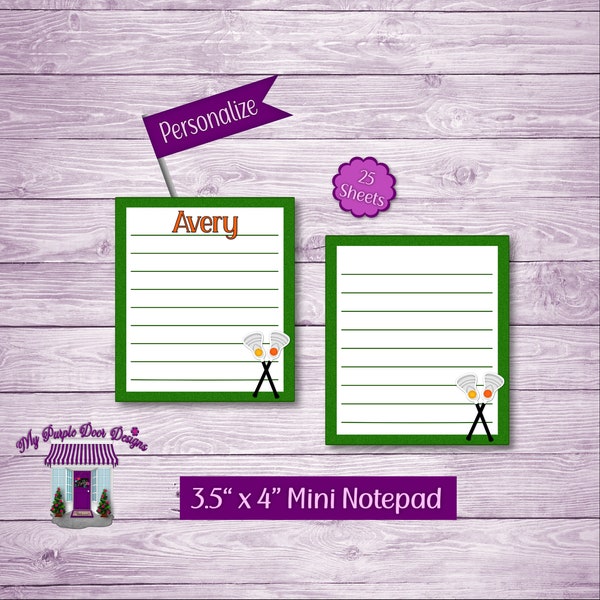 Mini Lacrosse Notepad 3.5"x 4" Personalized Note Pad, Small To Do List, Custom Lacrosse Name Memo Pad, Party Favors, Sports Fan Gift