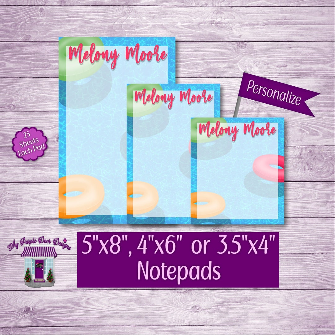 Floating Note Pad Pool Floats Notepad Personalized Memo Pad, Choice of Size - 3.5
