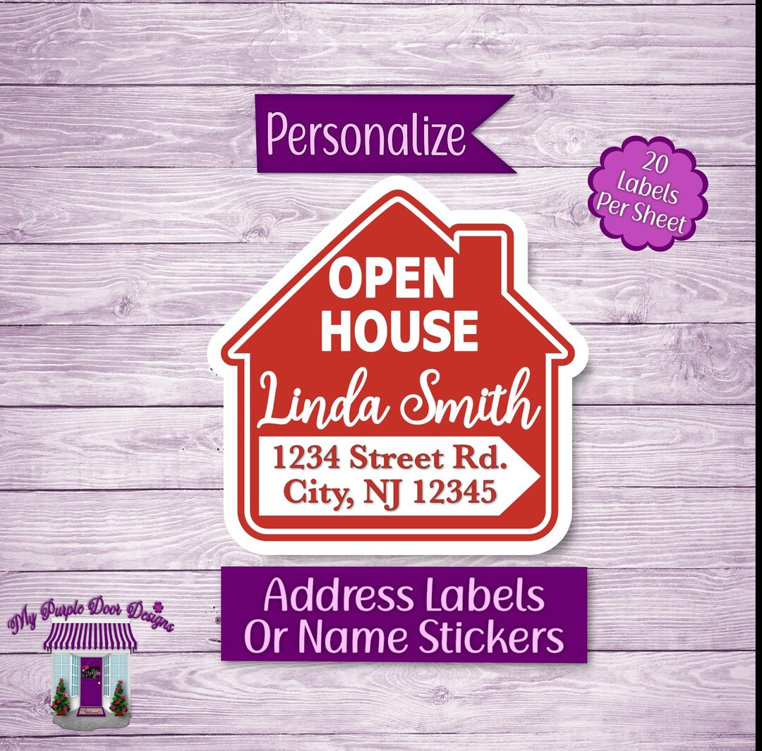 Realtor Address Labels Realtor Open House Return Address Labels, Personalized Mail Stickers ...