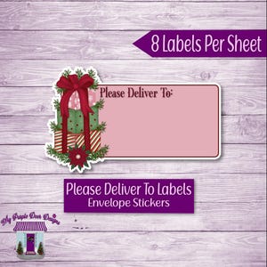 Christmas Gift Stack &quot;Please Deliver To&quot; Labels, Snail Mail Stickers, Envelope Decoration Stickers, Blank Printed Mail Pen Pal Labels