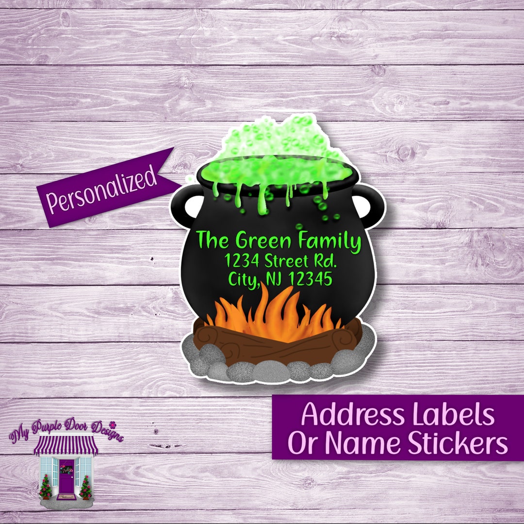 Cauldron Spooky Return Address Labels: Personalized Halloween Mailing ...