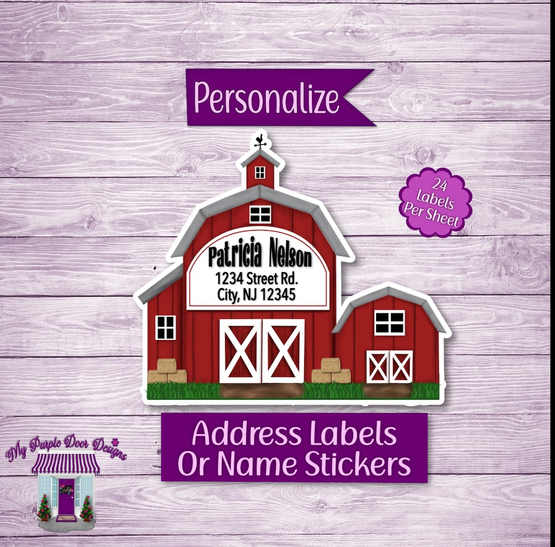 Barn Farmhouse Return Address Labels, Personalized Mailing Stickers ...