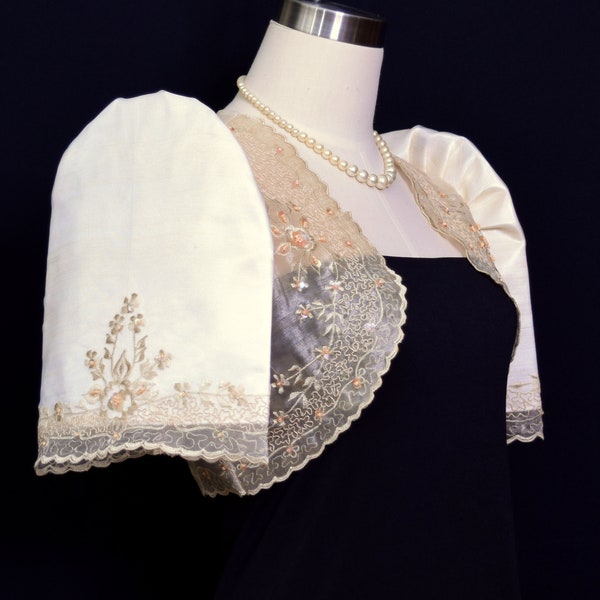 Traje de Mestiza Embroidered Bolero | Maria Clara Filipiniana Beige | Formal Philippine National Costume #5500