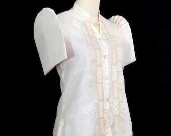 Mestiza Filipiniana Beige Embroidered Barong  #5183