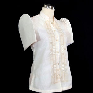 Mestiza Filipiniana Beige Embroidered Barong  #5183