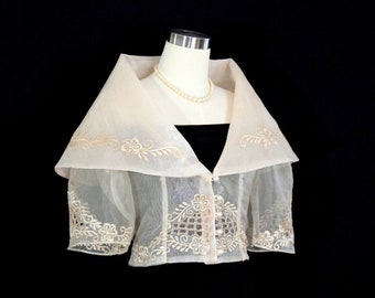 Maria Clara Barong with an attached Filipiniana Alampay Beige Blouse with embroidery  #5750