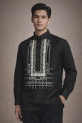 Barong Tagalog Black Filipino Formal Shirt | Philippine National Costume #3090