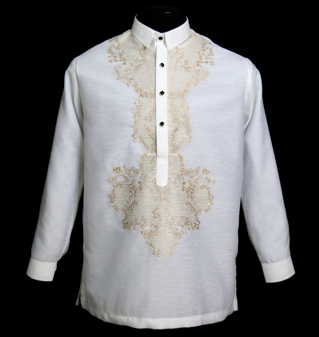 Barong Tagalog Traditional Filipino Ivory Formal Shirt Philippine National Costume 1532 Etsy