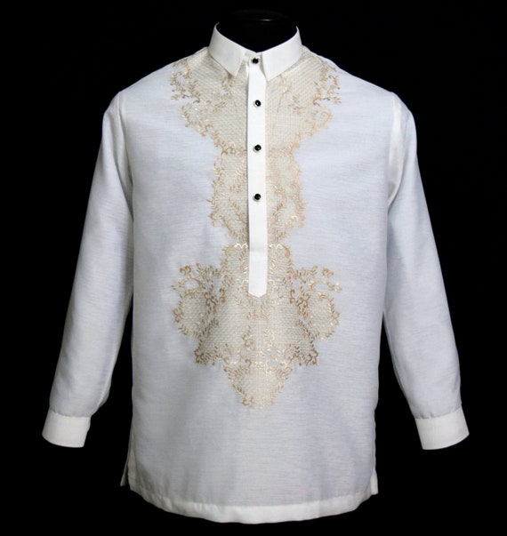 Barong Tagalog Traditional Filipino Ivory Formal Shirt Etsy
