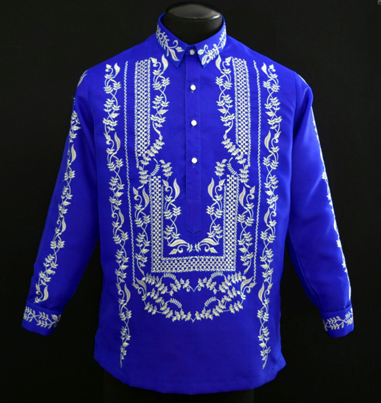 Barong Tagalog Raya Filipino Formal Royal Blue National Etsy
