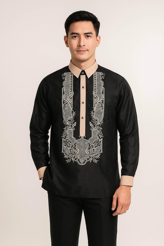 barong dress shirt Been wanting to share my new @salvotailors Barong Tagalog dress shirt that was custom made for me when I visited the Philippines. The material and the design is exquisite! Thank you for