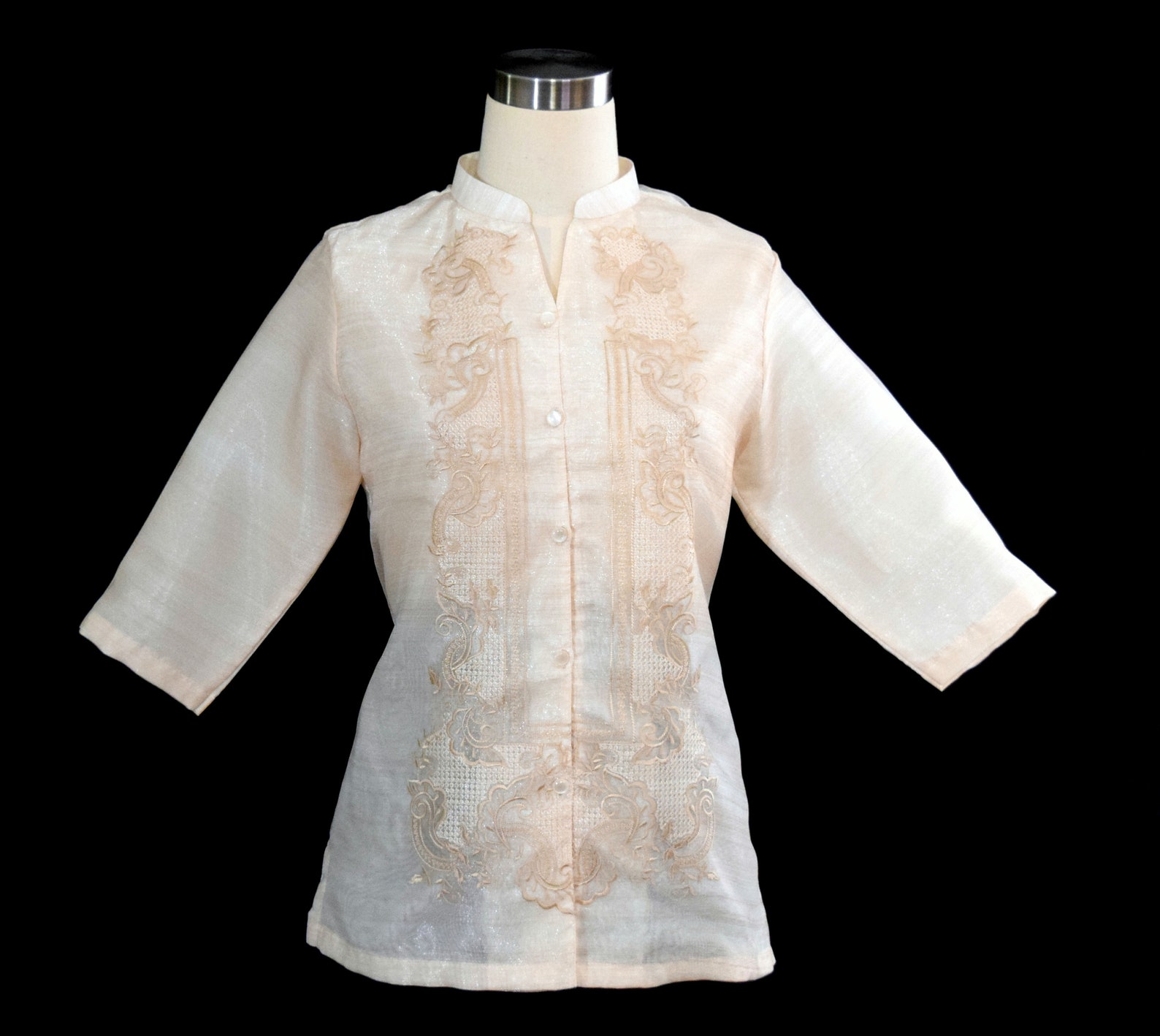 Ladies Barong Tagalog Filipiniana Beige Formal Embroidered Etsy