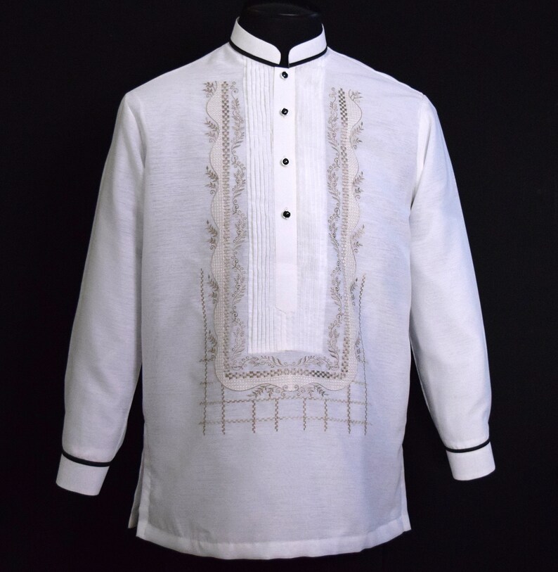 Barong Tagalog Filipino Formal Modern Tuxedo Shirt Philippine Etsy