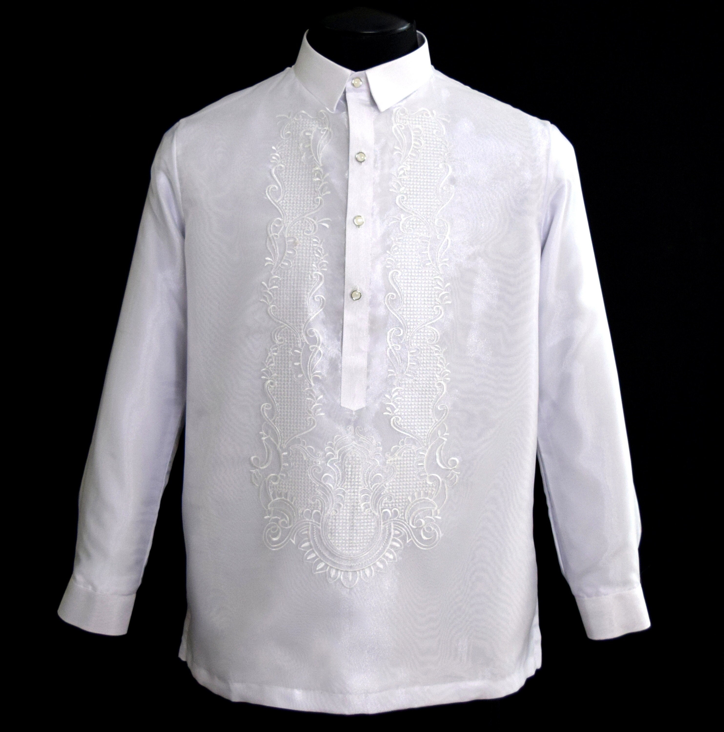 filipino white dress shirt Amazon.com: Handmade Kapamilya Men's Barong Tagalog, White Organza Short  Sleeve (XS) : Clothing, Shoes & Jewelry