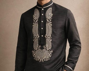 Barong Tagalog Filipino Formal Shirt Philippine National Costume #3531