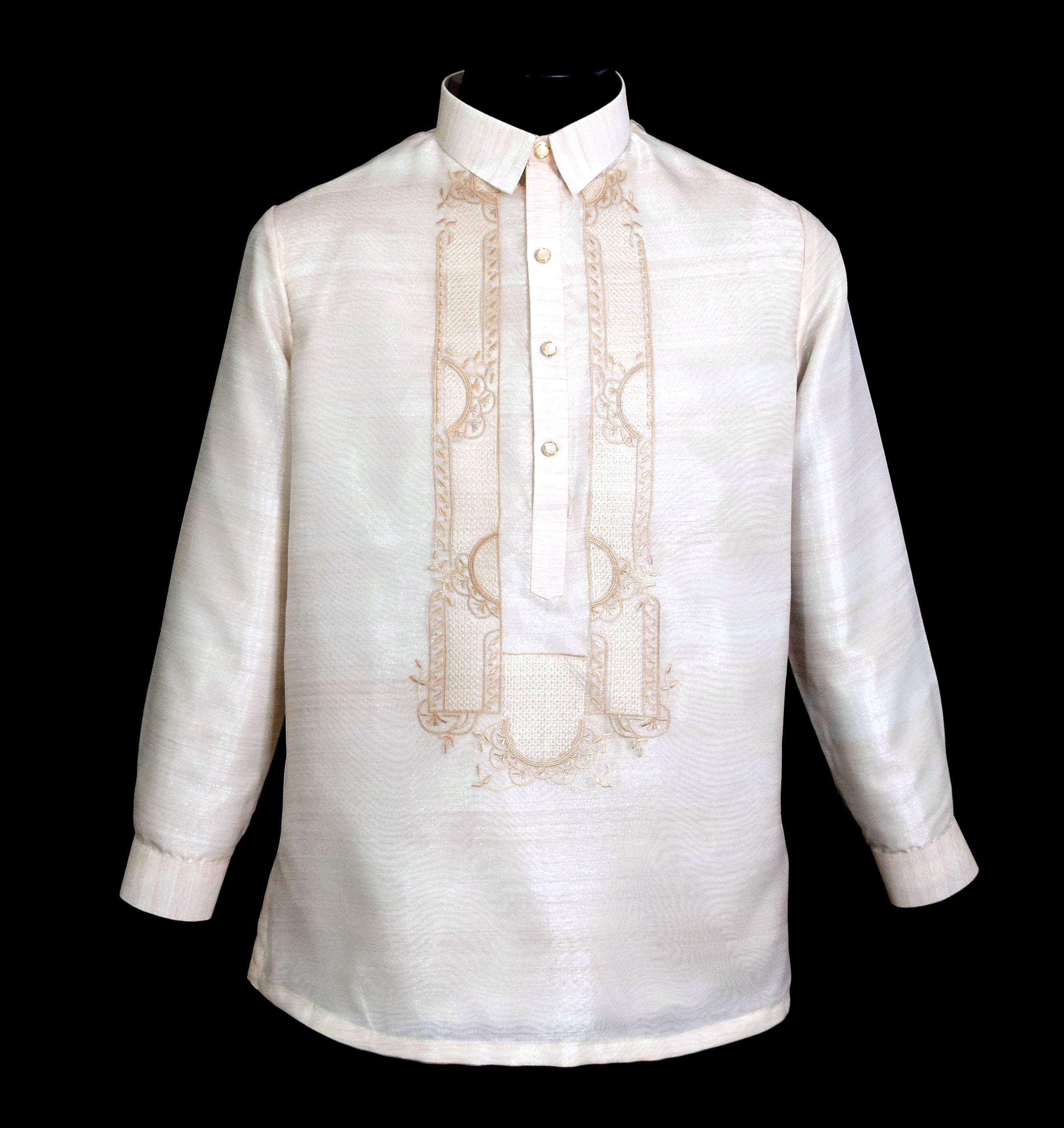 Pina Organza Barong Tagalog | Filipino Formal Shirt Philippine National Costume #1096 Pina Organza Barong Tagalog | Filipino Formal Shirt Philippine National Costume #1096