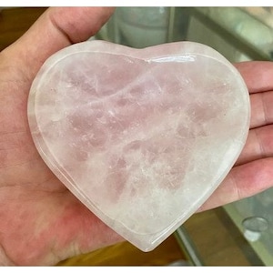 Beautiful Rose Quartz Carved Heart Bowl 3.6&quot; x 3.3&quot; #212