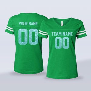 Personalized Glitter Football Jersey Shirt Birthday Gift Glitter Jersey Custom Name Number Shirt Sparkly Personalized Shirt for Sports Fans