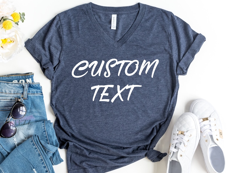 Custom V Neck Shirt Personalized V-neck Shirt Add Your Own - Etsy
