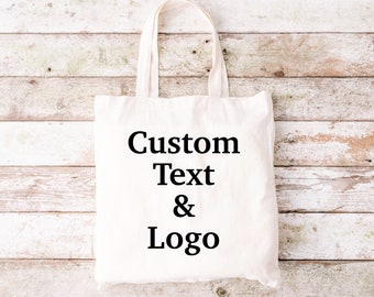 Custom Tote Bag,  Personalized Tote Bags, Promotional Tote Bag, Your Text, Image,  Trade Show Gift Bag, Custom Shopper, Shopping Bags,