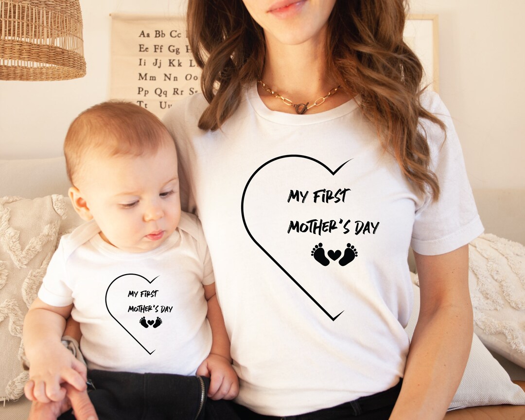 My First Mother's Day Shirt, 1st Mothers Day Shirt, Matching Mom Baby ...