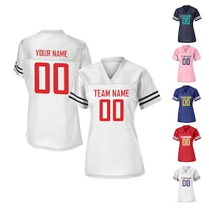 Personalized Football Jersey, Team Fan Jersey, Customized Football JERSEY, Team Adult Women Jersey, Make Your Own Name and Number Jersey