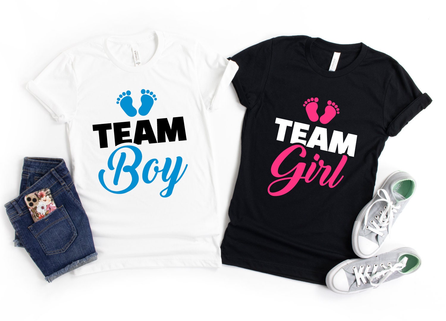 Team Girl Shirt, Gender Reveal Shirt, Pregnancy Announcement Shirt, Baby  Shower T-shirt, Team Boy Shirt, Team Girl and Boy Tees 