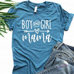 Boy And Girl Mama Shirt, Mama Shirt, Gift For Mom, Mothers Day Gift, Mothers Day Shirt immagine 3