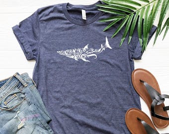 Shark Shirt | Shark Floral Shirt | Cute Shark Shirt | Shark Gifts | Shark Lover Gift Tee