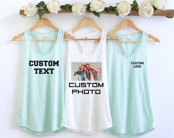 Personalized Tank Top: Custom Text and Photo (Front Back Print)
