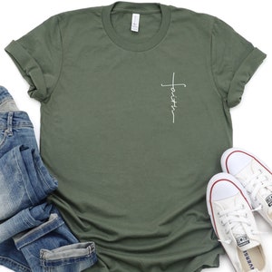 Faith Cross Shirt, Faith T-Shirt, Christian Shirt, Vertical Cross, Faith Cross, Religious Shirt, Faith Hope and Love, Disciple, Grace