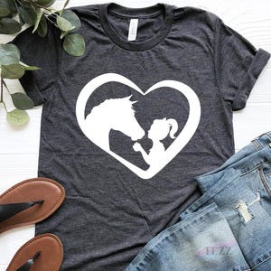 Horse Lover Shirt, Horse Heart Shirt, Horse Girl Shirt, Gift For Horse Owner, Horses Shirt, Equestrian Shirt, horse lover gift image 1