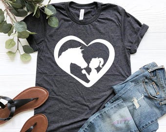 Horse Lover Shirt, Horse Heart Shirt, Horse Girl Shirt, Gift For Horse Owner, Horses Shirt, Equestrian Shirt,  horse lover gift