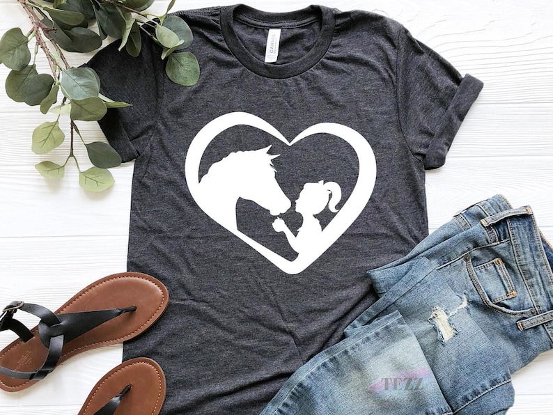 Horse Lover Shirt, Horse Heart Shirt, Horse Girl Shirt, Gift For Horse Owner, Horses Shirt, Equestrian Shirt, horse lover gift image 1