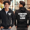 Personalized Zip Up Hoodie Sweatshirt, Custom Zip Up Hoodie, Custom Logo Hoodie, Team Logo Zip Up Hoodie, Personalized Sweatshirt