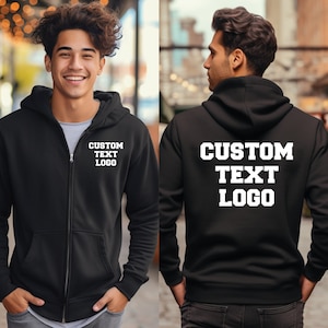 Personalized Zip Up Hoodie Sweatshirt, Custom Zip Up Hoodie, Custom Logo Hoodie, Team Logo Zip Up Hoodie, Personalized Sweatshirt
