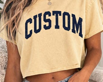 Comfort Crop Top: Custom Text and Logo - Soft Cotton Blend