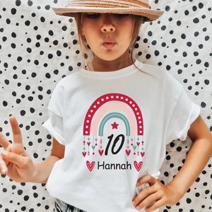 Birthday Girl Shirt, 10th Birthday T-Shirt, Tenth Birthday Gift, Personalized Rainbow Birthday Shirt, Ten Birthday Shirt, 10th Birthday Gift