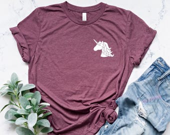 Unicorn Shirt | Pocket Unicorn Shirt | Unicorn Outfit | Unicorn Gift | Unicorn Party | Unicorn Tee | Womens Unicorn Shirt