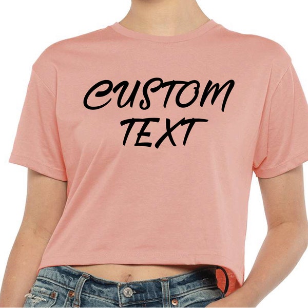 Personalized Crop Top, Custom Text Women Crop Top, Custom Design Cropped Shirt, Custom Bachelorette Crop Top, Front Back Printing