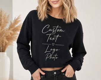 Women's Crop Sweatshirt: Lightweight Custom Crew - Add Your Logo
