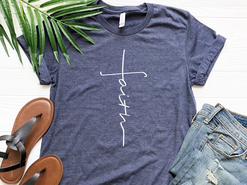 Faith Cross Shirt Christian Faith Faith Tshirts Vertical - Etsy