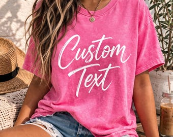 Personalized Vintage T-Shirt: Garment-Dyed, Soft Cotton - Custom Text