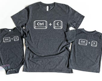 Copy Paste Shirts, Matching Family Tees (Dad & Kids Sizes)