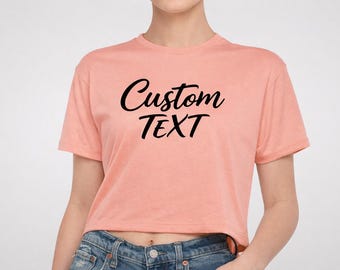 Custom Women’s Crop Top, Personalized Text (Front & Back Print)