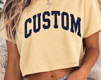 Comfort Crop Top: Custom Text and Logo - Soft Cotton Blend