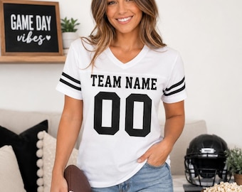 Personalized Team Shirt, Custom Football Game Day Tee, Team Name and Number Shirt, Sports Mom Dad Fan Shirt